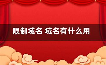 限制域名 域名有什么用
